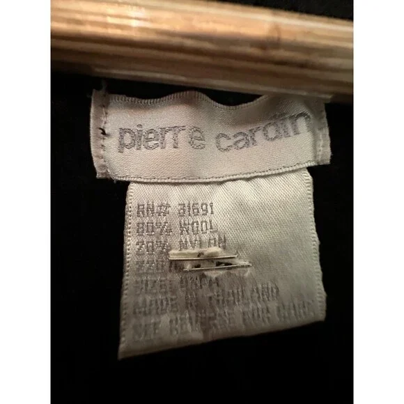 Vintage Pierre Cardin Black Wool Blend Shawl 51" X 31" - Picture 6 of 8